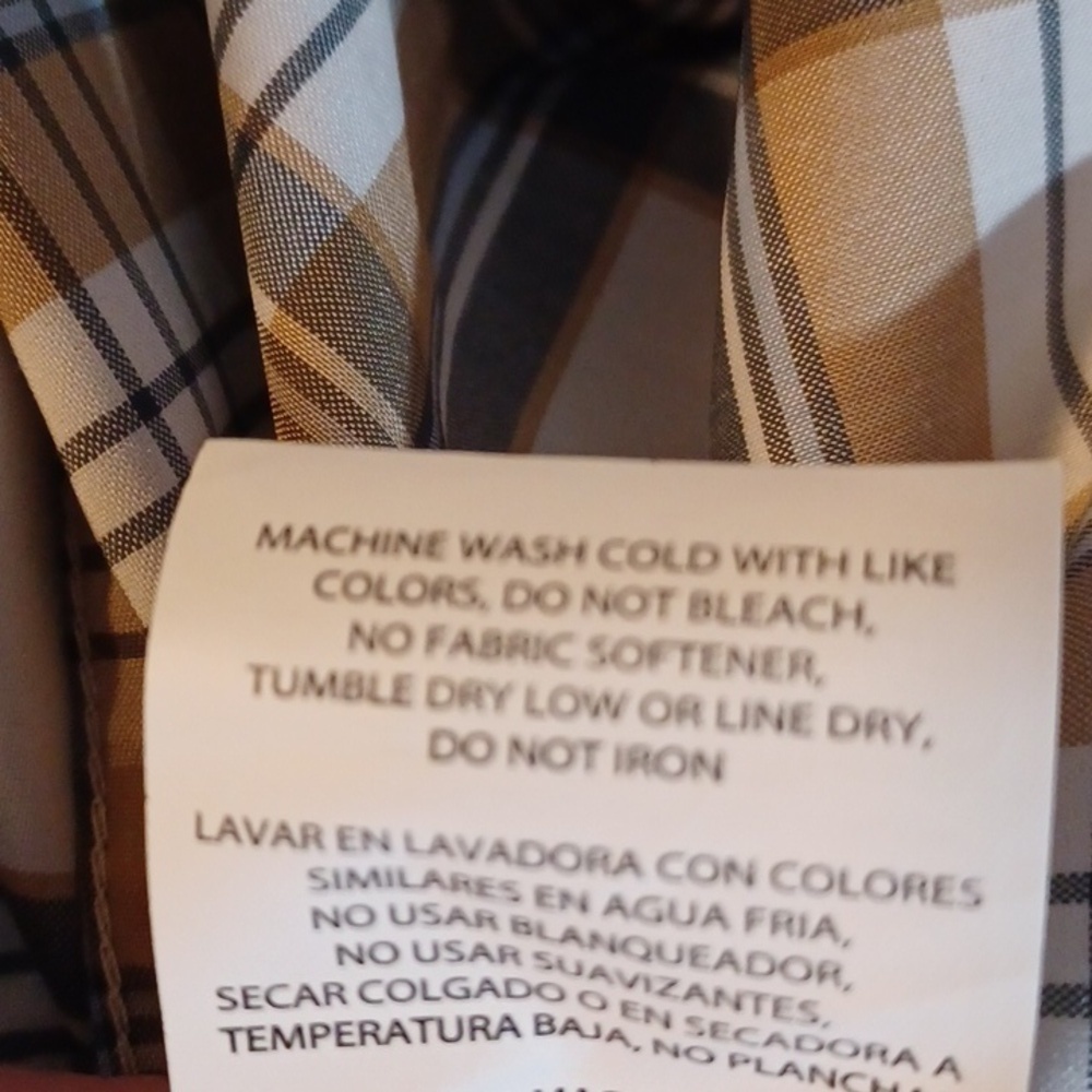WRANGLER, NWT, MENS PLAID SHIRT, SIZE XL, FRONT POCKET, AND HIDDEN ZIP P… - Picture 9 of 11